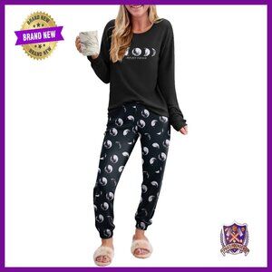 Women's Long Sleeve Pajama Set with Pockets, Soft Polyester Blend